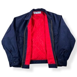 Hot ! Excellent Conditio. Tailor Vintage Dark Blue Jacket with Bright Red Lining